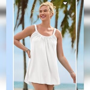 VENUS Gathered Neckline Swim Cover Up Large